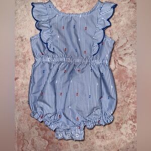 Cat & Jack Baby Blue and White Striped Outfit